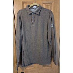 NWOT Peter Millar Crown Fleece Long Sleeve Cashmere Blend Men's Size 2XL Brown